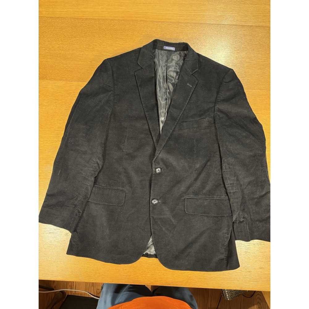 Stafford Sport coat Mens 42R Black Corduroy Classic Fit Tailored Preppy Blazer